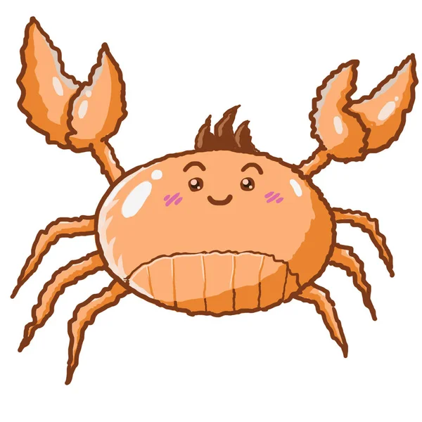 夏天螃蟹海漫画真可爱 — 图库照片