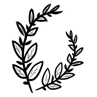 Çiçek el çizimi ağaç bahçesi eğrelti otu ikonu bitkisel yapraklar