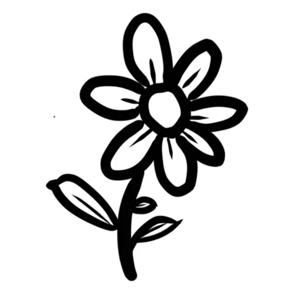 Květiny Ručně Kreslené Strom Zahrada Kapradí Ikona Bylinné Bylinné Listy — Stock fotografie