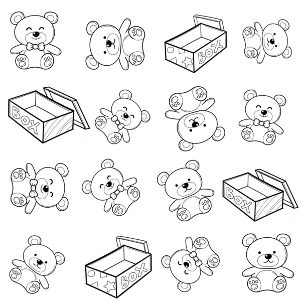Коробка Ведмідь Коробка Зоопарк Мед Діти Люблять Ляльку — стокове фото