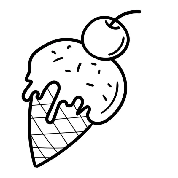 Ice Cream Line Art Ice Cold Cool — Stock Photo, Image