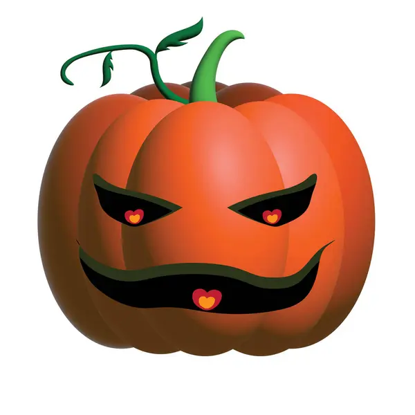 Halloween Tök Sötét Szerelem Szív Éjszaka Rózsaszín Zöld Fehér Narancs — Stock Fotó