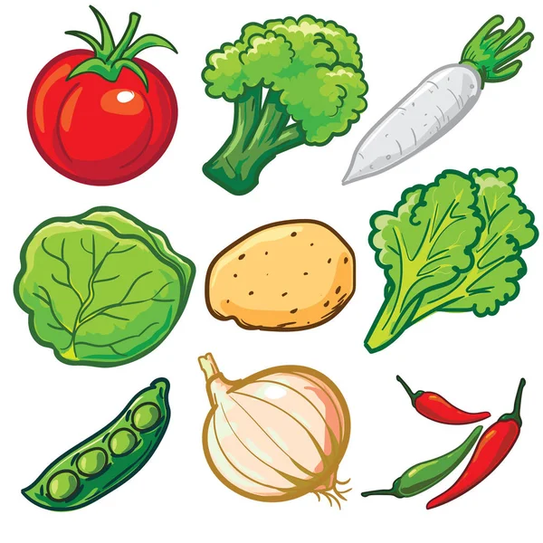Yemek Soğan Biber Yeşil Bezelye Sağlıklı Sebze Domates Patates — Stok fotoğraf