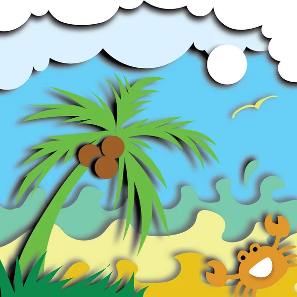 Moře Krab Kokosový Ostrov Den Léto Příroda Písek — Stock fotografie