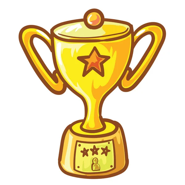 Cupwin Medal Trophy Best Yellow Cup Award Gold Game — Stock Photo, Image