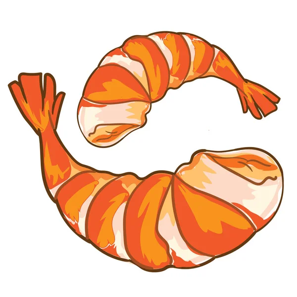Garnelen Essen Meeresfrüchte Sommer Orangenmehl Kochen — Stockfoto