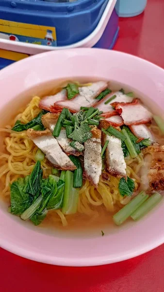 Makanan Mie Sup Daging Babi Masakan Asia — Stok Foto