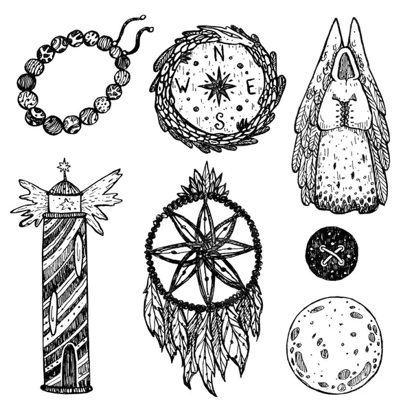 Amulet Halloweenowy Talibowie Szczęście Latarnia Morska Kompas Róża Wiatrów Guzik — Zdjęcie stockowe