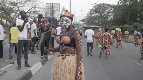 December 2022 Calabar Cross River Nigeria Calabar Karneval Festival Taggade — Stockvideo