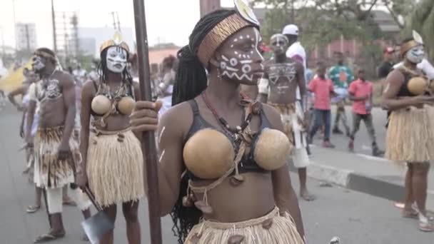 4Th Dec 2022 Calabar Cross River Nigéria Festival Carnaval Calabar — Vídeo de Stock