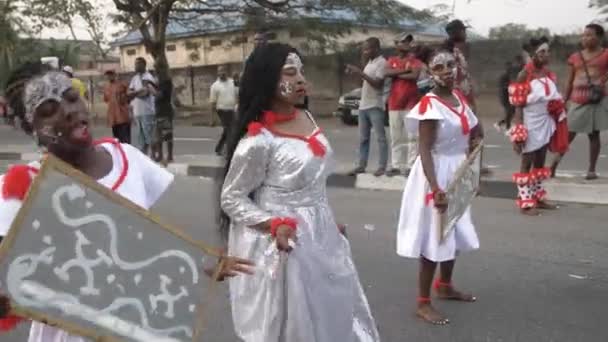 2022 나이지리아의 칼라바르 칼라바르 사육제 아프리카 최대의 파티와 나이지리아의 문화적 — 비디오
