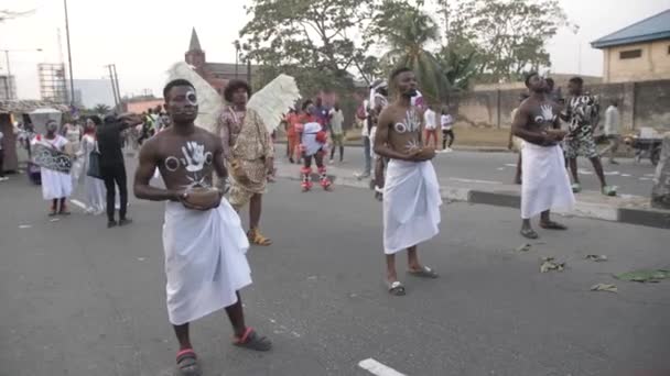 Aralık 2022 Calabar Nehri Nijerya Calabar Karnaval Festivali Afrika Nın — Stok video