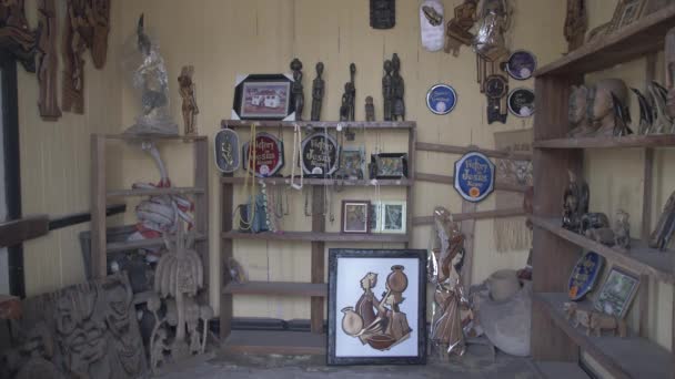 24Th February 2023 Calabar Nigeria Decorated Hand Made Wooden Masks — Stock Video