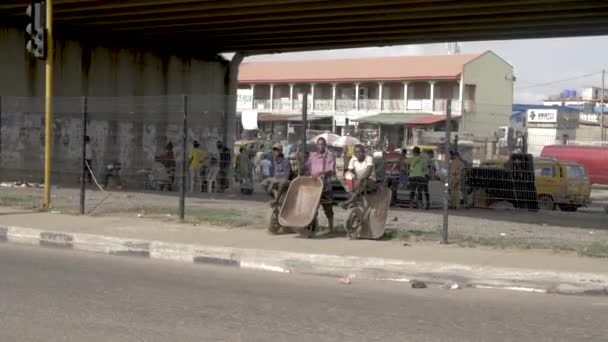 Φεβρουαρίου 2023 Λάγος Νιγηρία Ώρα Αιχμής Πολυάσχολοι Άνθρωποι Επιβίωση Της — Αρχείο Βίντεο