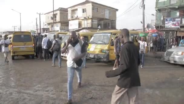 Februari 2023 Lagos Nigeria Rusningstid Upptagna Människor Afrikas Överlevnad Och — Stockvideo