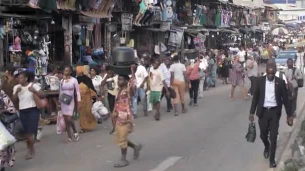 Februar 2023 Lagos Nigeria Berufsverkehr Geschäftige Menschen Überleben Afrika Und — Stockvideo