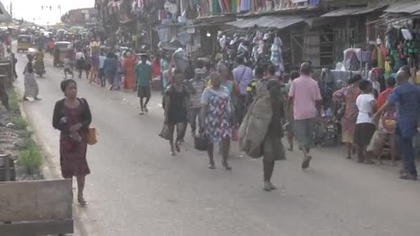 Februari 2023 Lagos Nigeria Jam Sibuk Orang Sibuk Kelangsungan Hidup — Stok Video