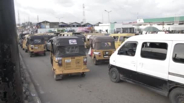 Şubat 2023 Lagos Nijerya Yoğun Saatler Yoğun Insanlar Afrika Hayatta — Stok video