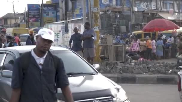 Fevereiro 2023 Lagos Nigéria Hora Ponta Pessoas Ocupadas África Sobrevivência — Vídeo de Stock