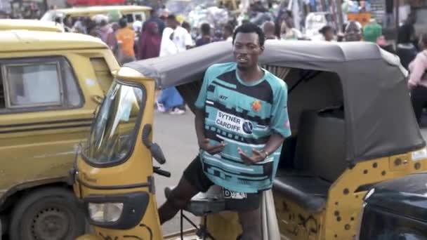 Února 2023 Lagos Nigérie Dopravní Špička Rušní Lidé Přežití Afriky — Stock video