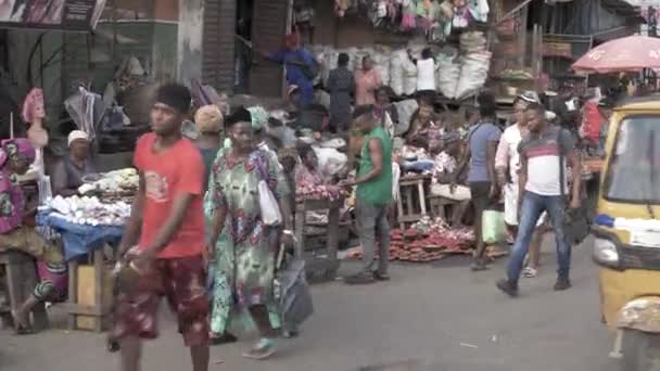 Лютого 2023 Лагос Нігерія Година Пік Зайняті Люди Виживання Африці — стокове відео