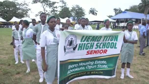 Mai 2023 Abeokuta Nigeria Nigeria Skoler Feirer Den Internasjonale Barnedagen – stockvideo