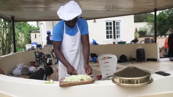 2022 Május Lagos Nigéria Afrikai Séf Főzés Nigéria Népszerű Ételeinek — Stock videók