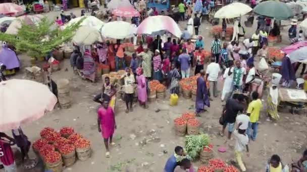 2023年7月12日 尼日利亚Nassarawa州Mararaba Drone鸟瞰非洲橙色市场当地市场 — 图库视频影像