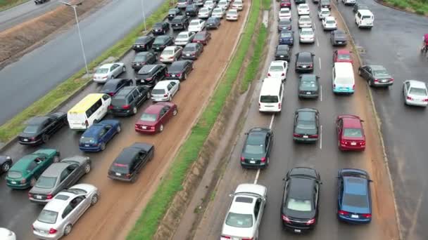 April 2022 Fkt Abuja Nigeria Een Lange Rij Auto Voertuigen — Stockvideo