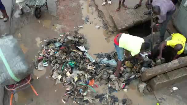 Maja 2022 Lagos Nigeria Dirty Area Powodzie Przepełnione Błotnistą Wodą — Wideo stockowe
