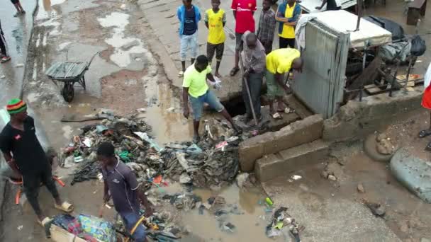 Mayo 2022 Lagos Nigeria Zona Sucia Inundaciones Desbordamiento Agua Fangosa — Vídeo de stock