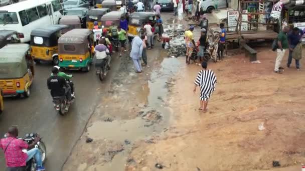 Травня 2022 Року Лагос Нігерія Брудний Район Затоплення Переповнення Брудної — стокове відео