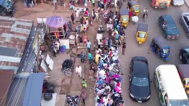 Grudnia 2022 Lagos Nigeria Lokalna Afryka Kupuje Sprzedaje Popularnym Rynku — Wideo stockowe