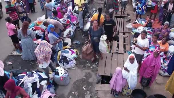 2022 December Lagos Nigéria Helyi Afrika Lakossága Vásárol Értékesít Egy — Stock videók