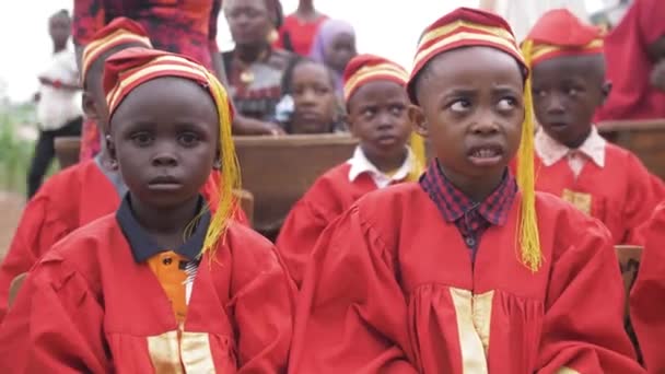 Faces África Nigéria Escolas Durante Sua Cerimônia Graduação — Vídeo de Stock