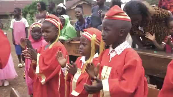 Gesichter Afrikas Nigerias Schulen Während Ihrer Abschlussfeier — Stockvideo