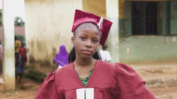 Fețe Ale Școlilor Din Africa Nigeria Timpul Ceremoniei Absolvire — Videoclip de stoc