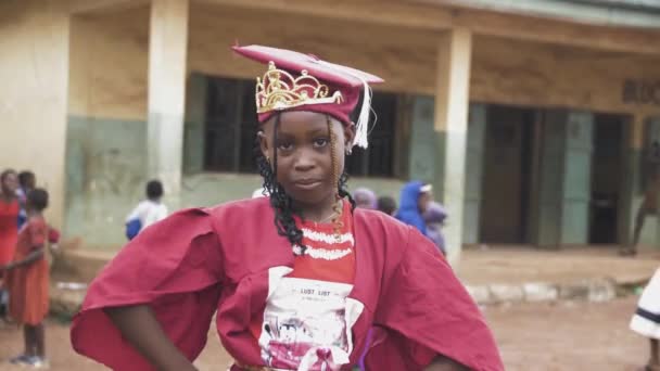 Rostros África Escuelas Nigeria Durante Ceremonia Graduación — Vídeo de stock