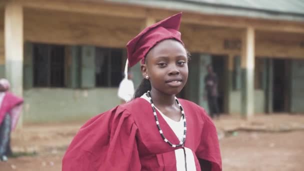 Rostros África Escuelas Nigeria Durante Ceremonia Graduación — Vídeos de Stock