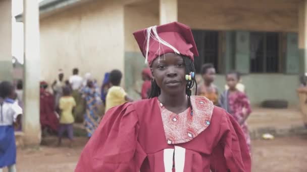 Gezichten Van Afrika Nigeria Scholen Tijdens Hun Afstudeerceremonie — Stockvideo