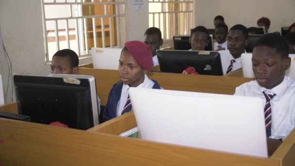 Augusti 2023 Abuja Nigeria Afrika Nigeria Elever Lär Sig Föreläsningssalen — Stockvideo
