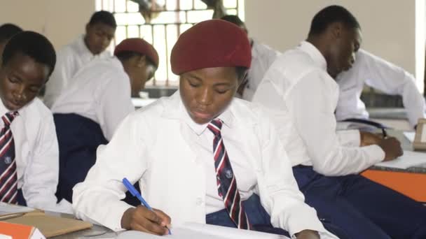 2023 Augusztus Abuja Nigéria Afrika Nigériai Diákok Előadóteremben Tanulnak Felemelik — Stock videók