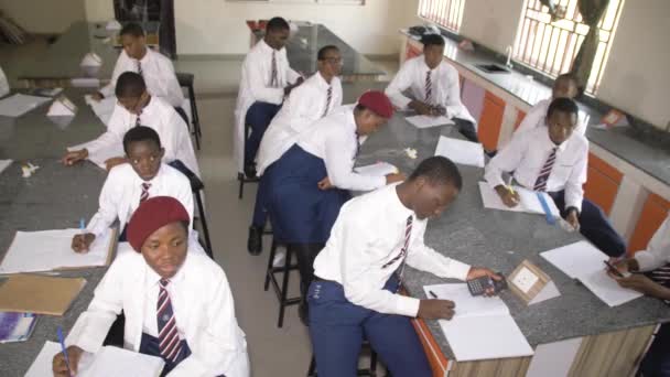 Augusti 2023 Abuja Nigeria Afrika Nigeria Elever Lär Sig Föreläsningssalen — Stockvideo