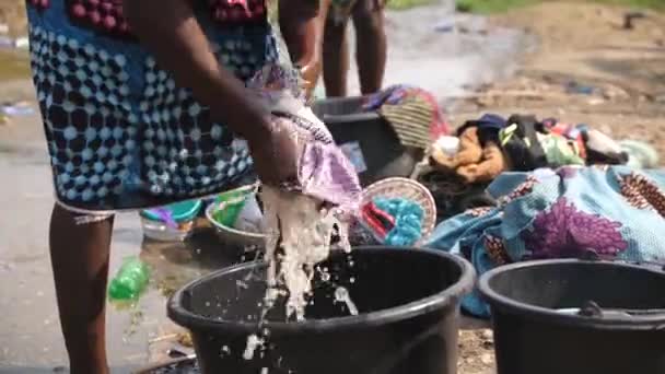Jan 2024 Gwalada Nigérie Africká Černoška Žijící Venkovských Vesnicích Praní — Stock video