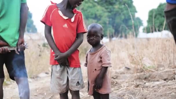 Jan 2024 Gwalada Nigeria Afrikanska Fattiga Barn Värmer Sig Med — Stockvideo
