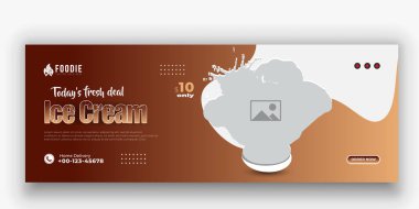 Bugünün özel ve taze dondurma zaman çizelgesi yaz partisi posteri için kapak tasarımı, lezzetli çikolatalı dondurma sosyal medya satış afişi soyut renkli arka plan şablonu