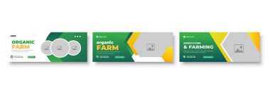 Tarım tarım hizmeti kapağı ve sosyal medya çimenlik bahçesi renklendirme şablonu sonrası