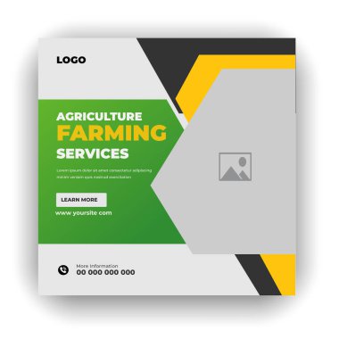 Tarım tarım hizmeti kapağı ve sosyal medya çimenlik bahçesi renklendirme şablonu sonrası