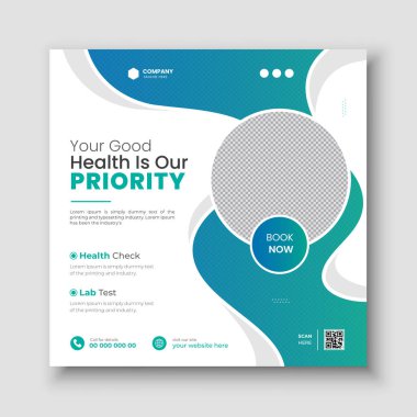 Tıbbi sağlık hizmetleri Webinar sosyal medya fotoğraf şablonu
