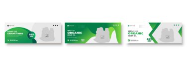 CBD & Hemp Satışı Sosyal Medya Kiti iletisi ve Reklam Paketi Temiz baground pürüzsüz veya Kenevir Satışı renk paketi